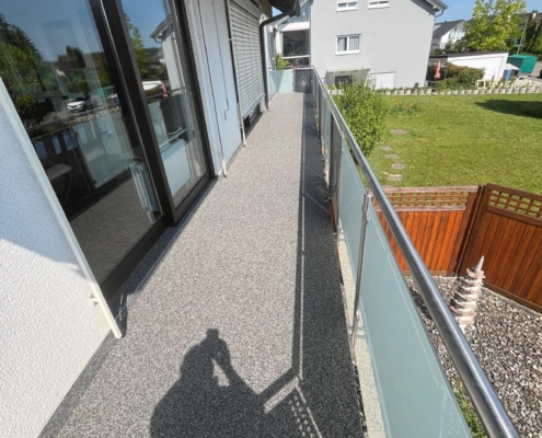 Terrasse fertig Steinteppich