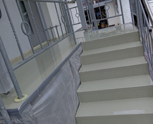 Treppenaufgang mit Abdichtung